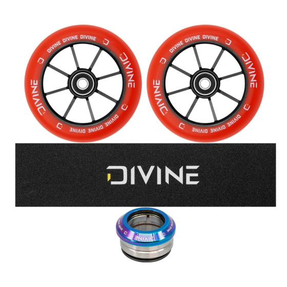 Set 2 Stück Divine Rollen 110 mm Spoked Neochrome + Divine Griptape + Divine Headset
