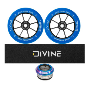 Set 2 Stück Divine Rollen 110 mm Spoked blau + Divine Griptape + Divine Headset