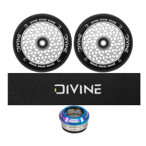 Set 2 Stück Divine Rollen 110 mm Light Silber + Divine Griptape + Divine Headset