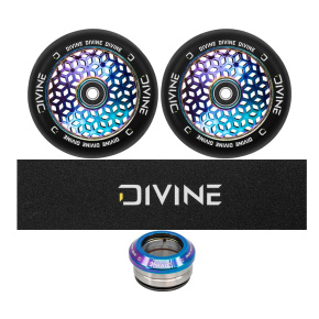 Set 2 Stück Divine Rollen 110 mm Light Neochrome + Divine Griptape + Divine Headset